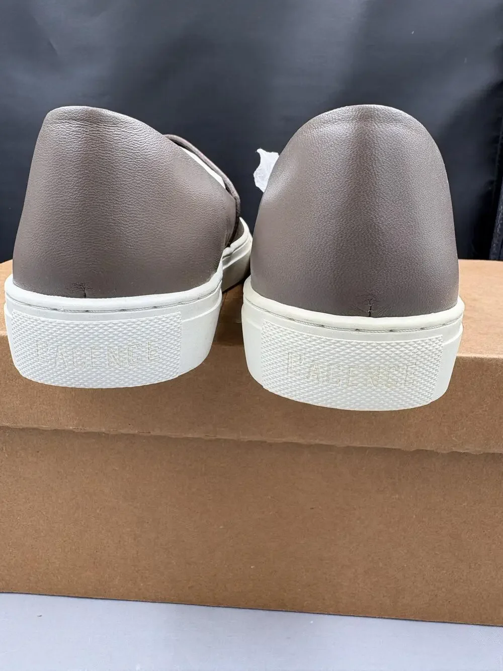 L'AGENCE Skate Shoe Embossed Womens EU 38 US 8 Beige Leather Slip On SS15-01